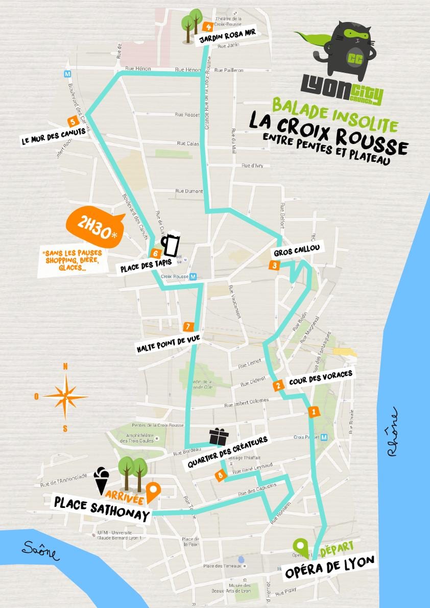 harta croix rousse din Lyon 