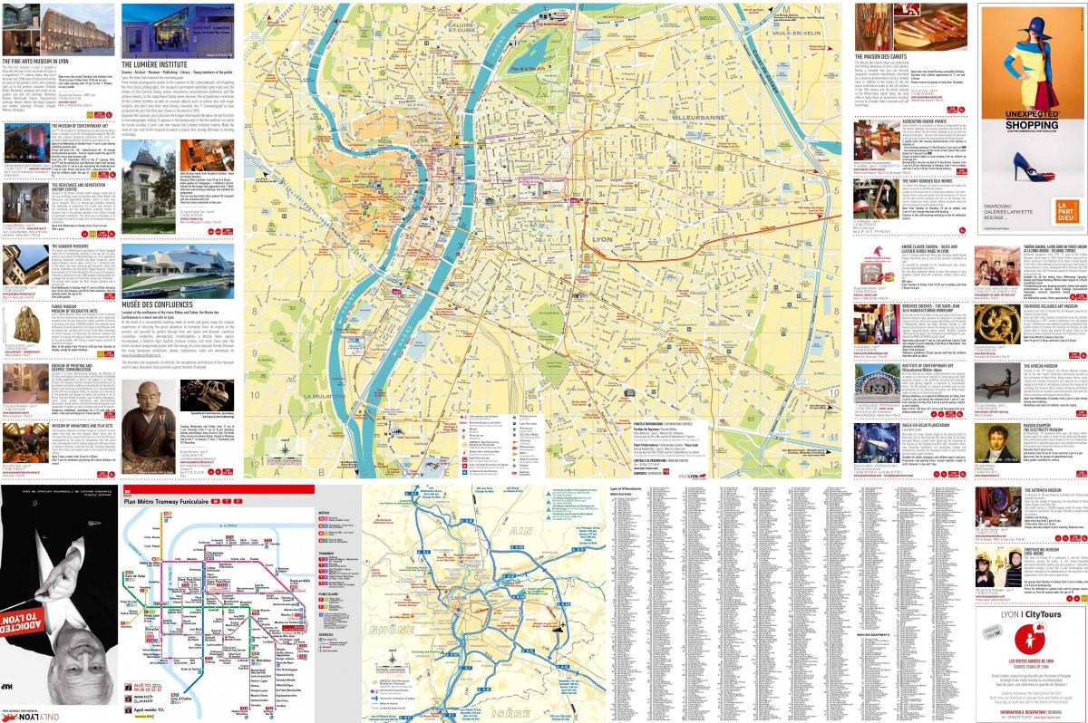 Lyon hartă a orașului