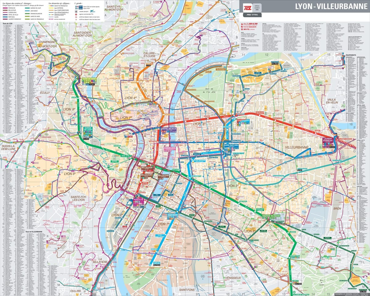 harta rutieră Lyon