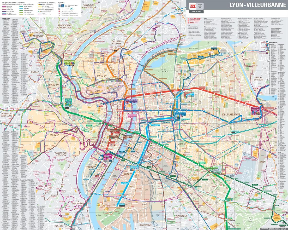 Lyon franța autobuz hartă