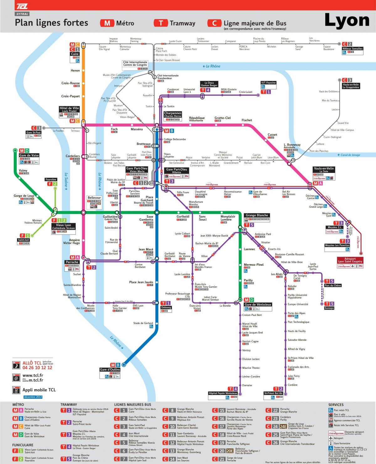 Lyon hartă de tranzit