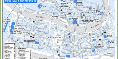 Orașul vechi din Lyon, franța hartă