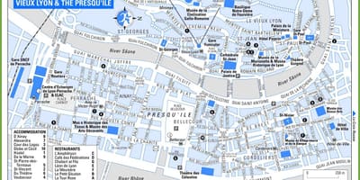 Centrul orașului Lyon hartă