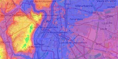 Harta topografică din Lyon