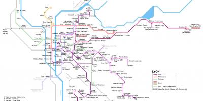 Lyon feroviar hartă